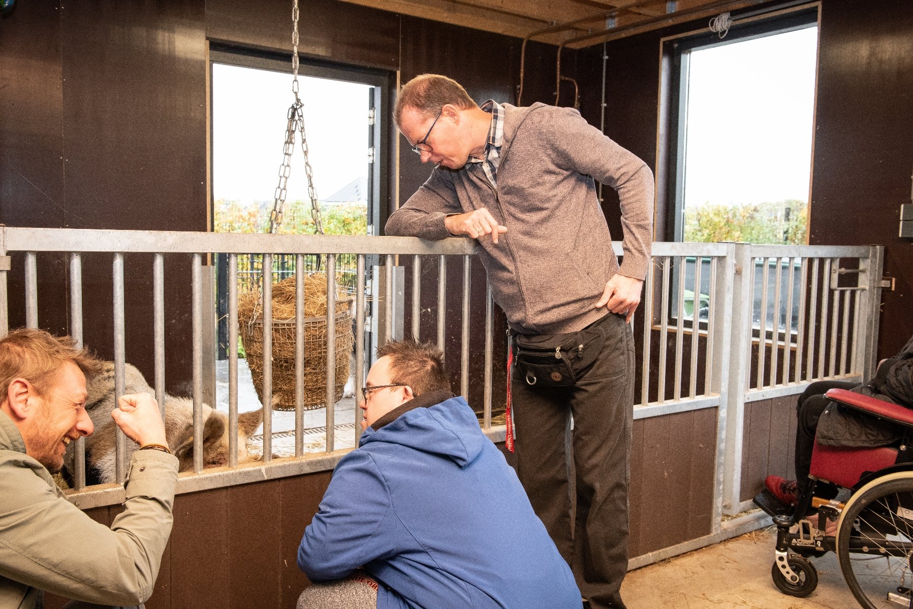 Bij de dieren tijdens de dagbesteding